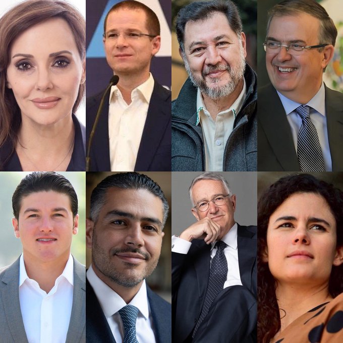 Montaje fotográfico con los posibles aspirantes a la Presidencia de México rumbo al 2030, entre ellos legisladores, exfuncionarios, gobernadores y empresarios.