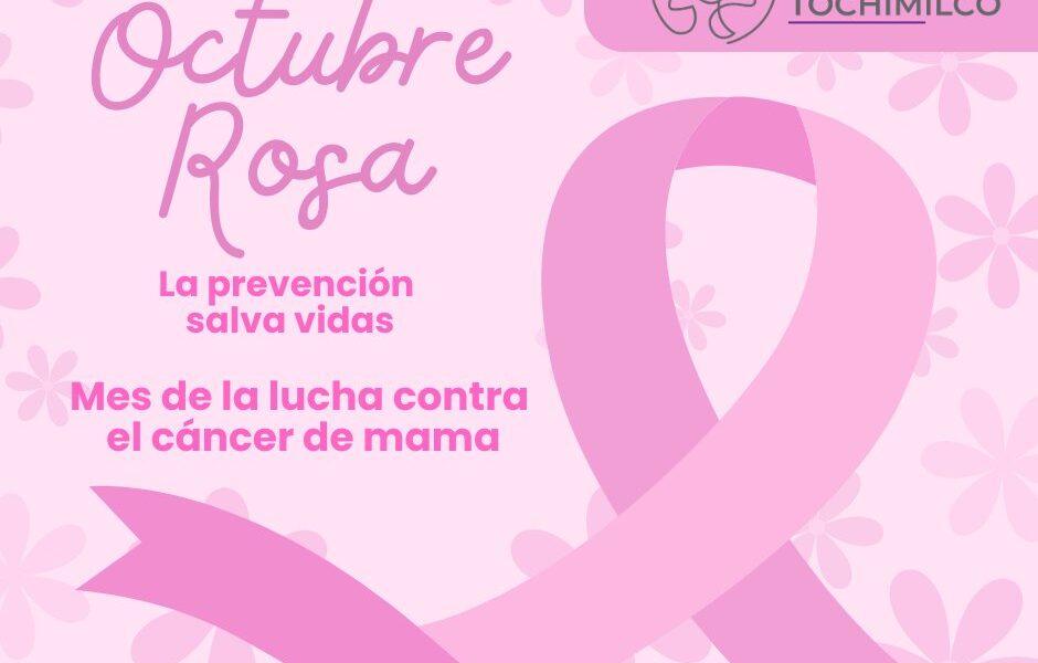 Personal del Instituto Municipal de la Mujer de Tochimilco participa en actividad de sensibilización sobre la detección oportuna del cáncer de mama.