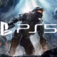 Arte promocional de Halo con el Jefe Maestro y el logo de PS5.