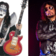 Fotografía comparativa de Ace Frehley, guitarrista de KISS, mostrando su icónico maquillaje de “Spaceman” y una imagen reciente sin caracterización.