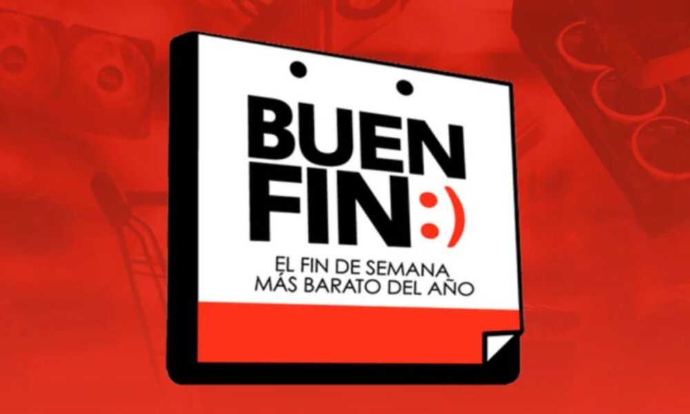 Montaje con el logo del Buen Fin y un meme de un niño corriendo emocionado al grito de “¡Es hoy!”.