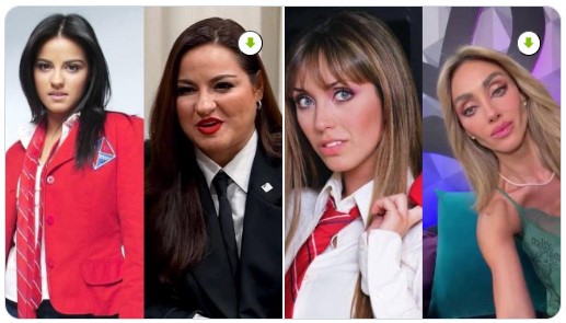 Fotografías comparativas del elenco femenino de una serie popular en su versión original y su apariencia actual, mostrando cambios físicos con el paso del tiempo.