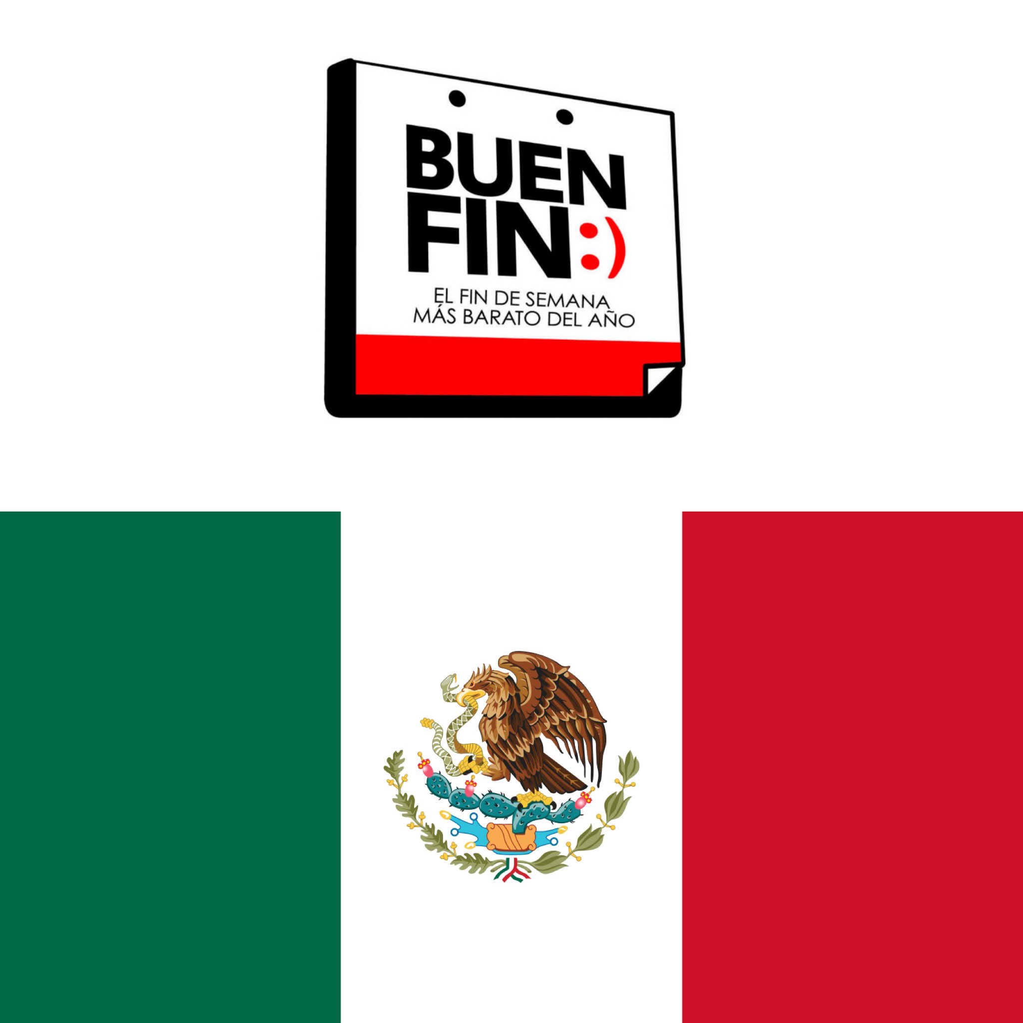 Logotipo oficial del Buen Fin acompañado de la bandera de México, con motivo del anuncio de las fechas oficiales del Buen Fin 2025.