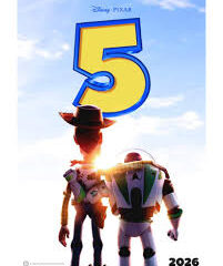 Logo oficial de Toy Story 5 presentado por Disney Pixar sobre fondo negro.