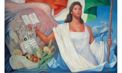 Representación artística de una figura femenina simbolizando a la nación mexicana.