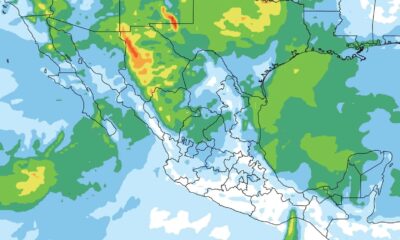 Mapa del avance del frente frío y lluvias en México según CONAGUA.