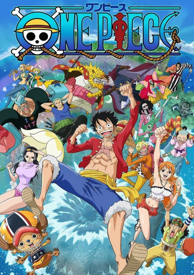 Póster promocional del anime One Piece con sus personajes principales.