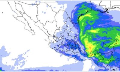 Mapa meteorológico de México mostrando la intensidad del Frente Frío 25 con zonas de lluvia y frío.