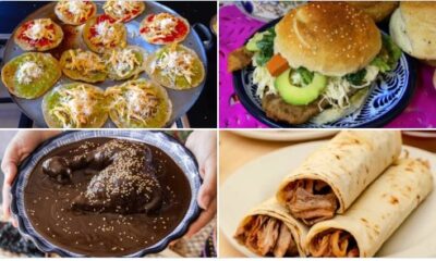 Fotografías de platillos típicos poblanos como chalupas, cemitas, mole y tacos árabes