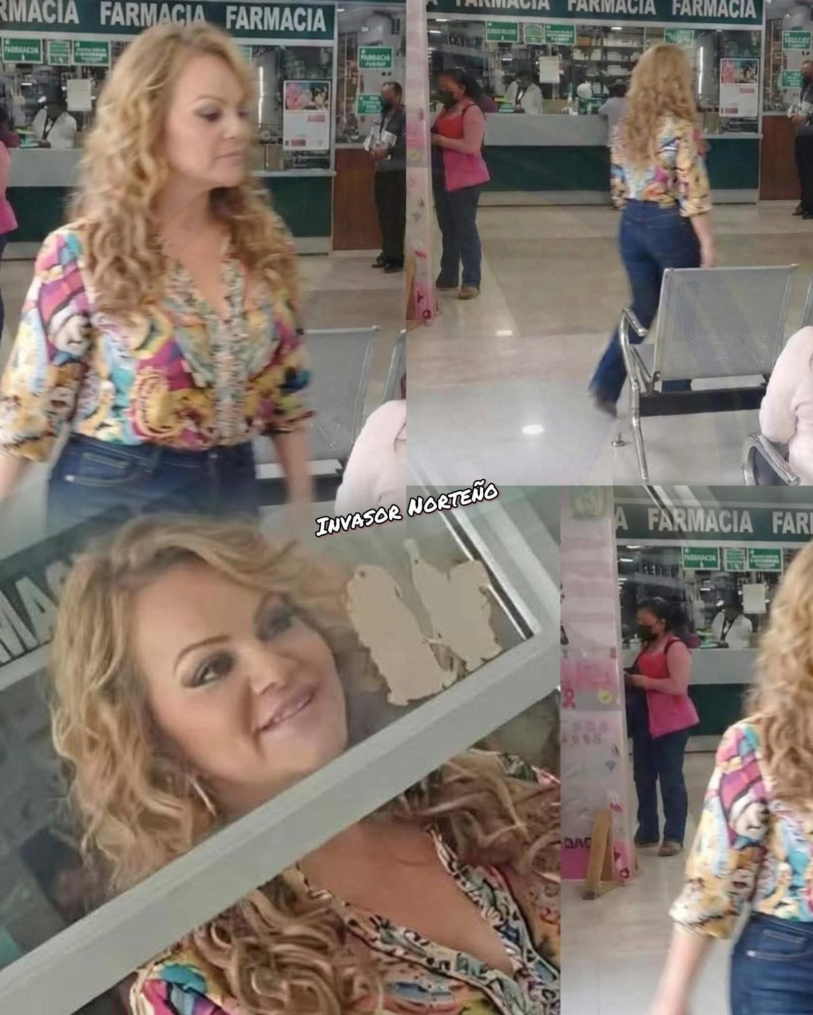 Mujer con notable parecido a Jenni Rivera captada en una farmacia del IMSS en Matehuala.