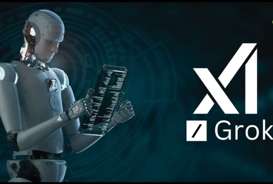 Representación de inteligencia artificial Grok aplicada a la educación pública en El Salvador.