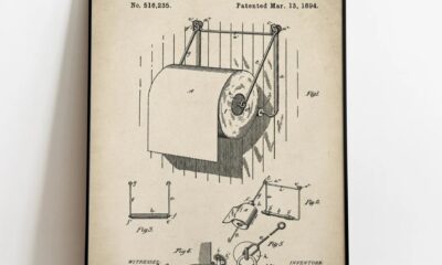 “Diagrama original de 1891 mostrando la orientación correcta del papel higiénico sobre el porta rollos.”