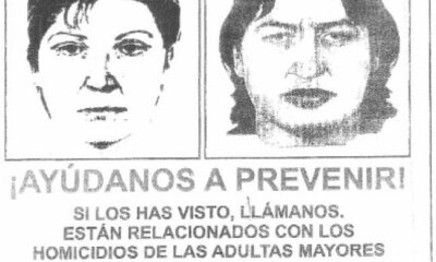 Cartel de búsqueda de personas relacionado con homicidios de mujeres adultas mayores en la Ciudad de México en la década de 2000.