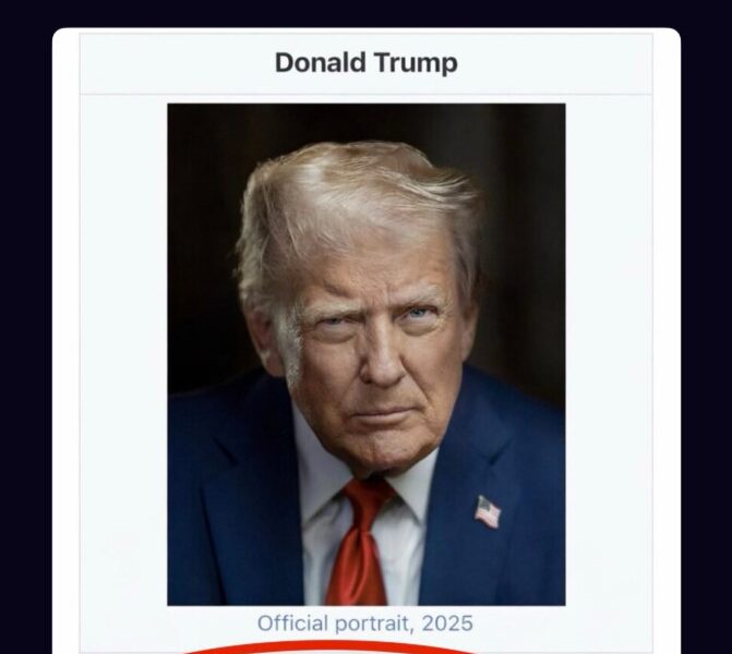 Captura de pantalla viral donde aparece Donald Trump con un título falso de “Acting President of Venezuela”.