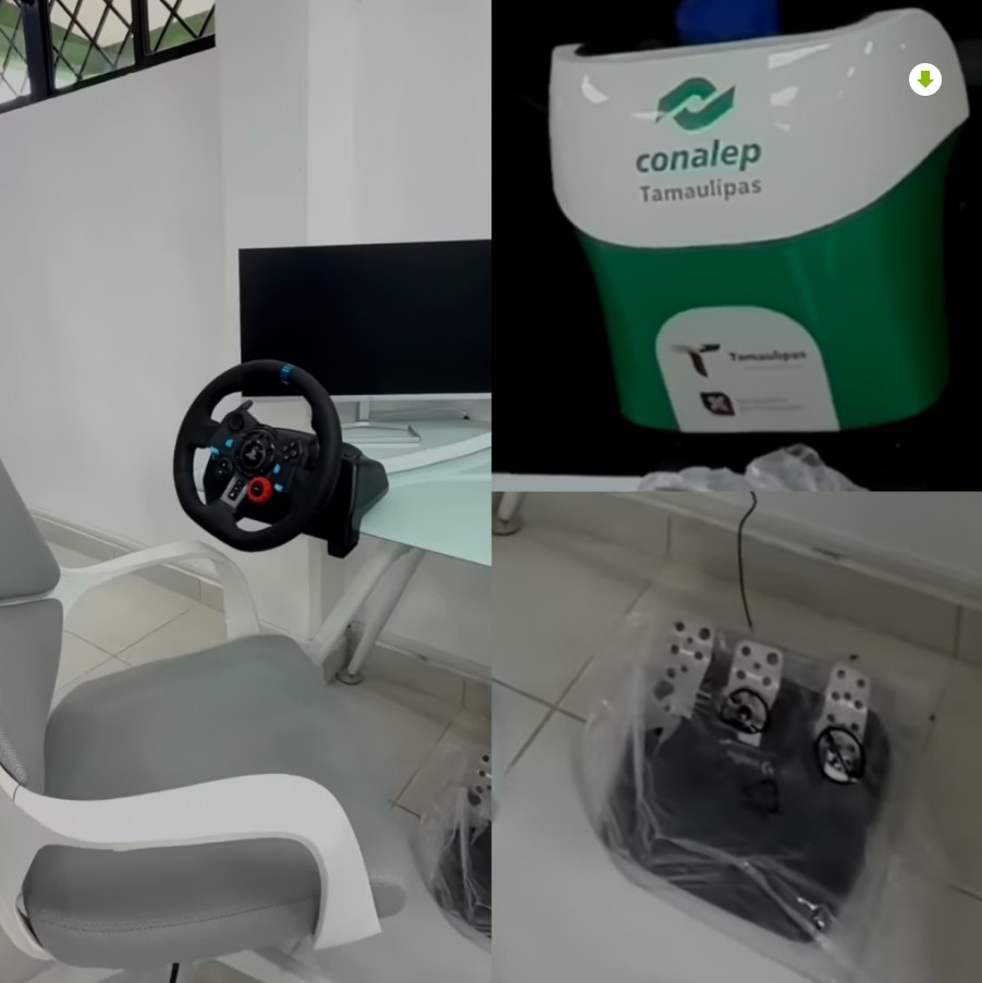 Simulador de conducción de vehículos pesados instalado en CONALEP Reynosa, Tamaulipas.