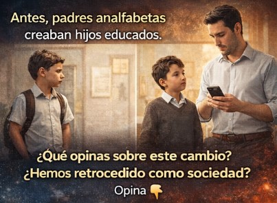 Circula en redes una reflexión generacional que compara la crianza del pasado con la actual: “Antes, padres analfabetas criaban hijos educados; hoy, padres profesionistas no enseñan ni a saludar”. La frase, aunque genera polémica, evidencia un fenómeno detectado por psicólogos y sociólogos: la educación familiar ha experimentado un cambio drástico, pasando de un modelo basado en valores, respeto y convivencia, a un modelo centrado en logros académicos, tecnología y ritmo laboral acelerado. Expertos señalan que los padres del siglo XX, aun sin estudios formales, transmitían habilidades sociales consideradas esenciales: cortesía, puntualidad, compromiso y respeto hacia figuras adultas. En cambio, muchos niños y adolescentes actuales crecen en entornos donde la atención está mediada por pantallas, y la convivencia se limita al ámbito digital. Este debate no busca idealizar el pasado, sino cuestionar si la sociedad moderna está descuidando la formación humana, privilegiando únicamente la formación técnica.