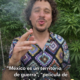 Creador de contenido fumando cannabis en un plantío, imagen reutilizada en redes como meme para criticar declaraciones sobre la violencia en México.