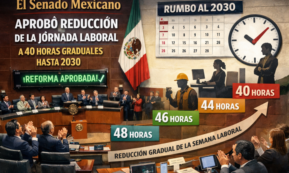 Sesión del Senado de la República durante la aprobación de la reducción gradual de la jornada laboral a 40 horas.