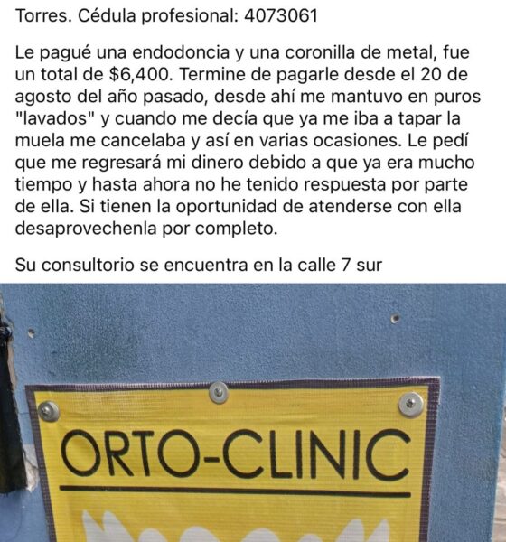 Anuncio de consultorio dental en Atlixco relacionado con denuncias en redes sociales