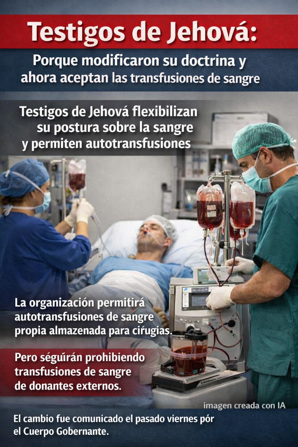 Paciente en hospital recibiendo procedimiento médico relacionado con transfusión de sangre.