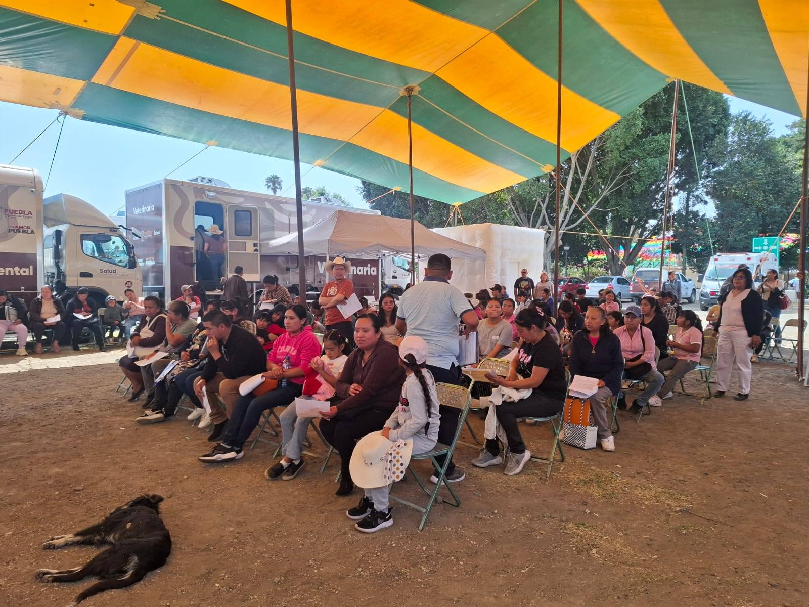 Jornada de salud gratuita en Tochimilco Puebla con atención médica y servicios veterinarios en la plaza principal