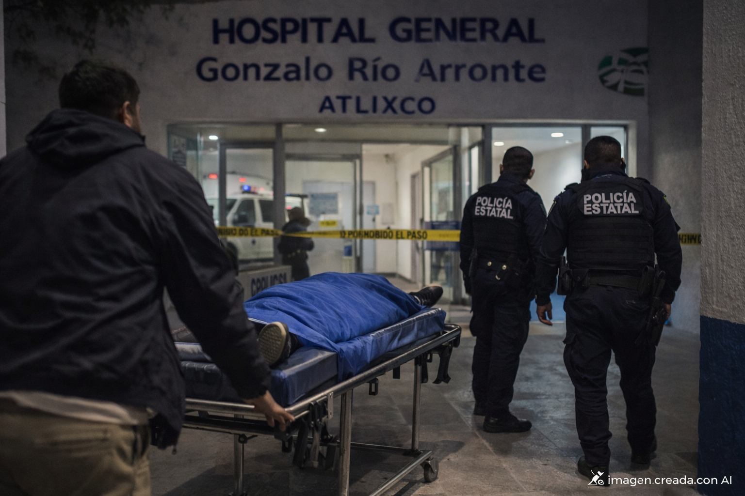 Hospital General Gonzalo Río Arronte en Atlixco tras el fallecimiento de un adolescente herido por arma de fuego.