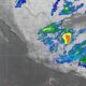 Mapa meteorológico mostrando lluvias intensas en Puebla por el frente frío 41 con actividad eléctrica y nubosidad