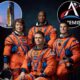 Tripulación de Artemis II con trajes espaciales de la NASA rumbo a misión lunar