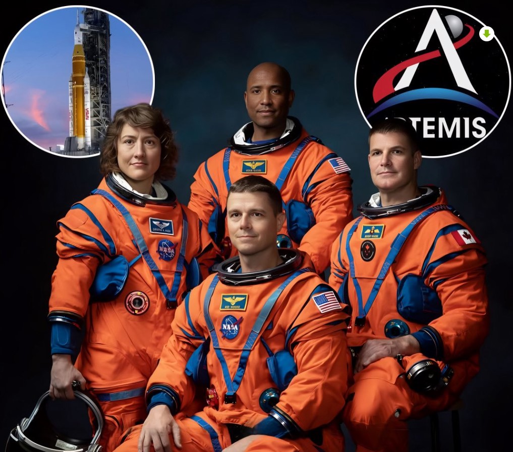 Tripulación de Artemis II con trajes espaciales de la NASA rumbo a misión lunar
