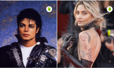 Imagen comparativa de figura musical internacional en su juventud y su hija en evento público.