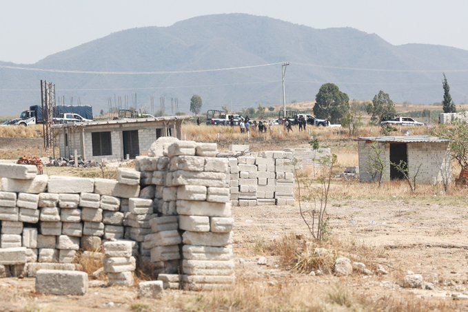 Zona con presencia policial durante operativo de desalojo en Santa Ana Acozautla