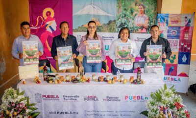 Autoridades del Ayuntamiento de Tochimilco presentan la Feria de la Pera 2026 en rueda de prensa en Puebla