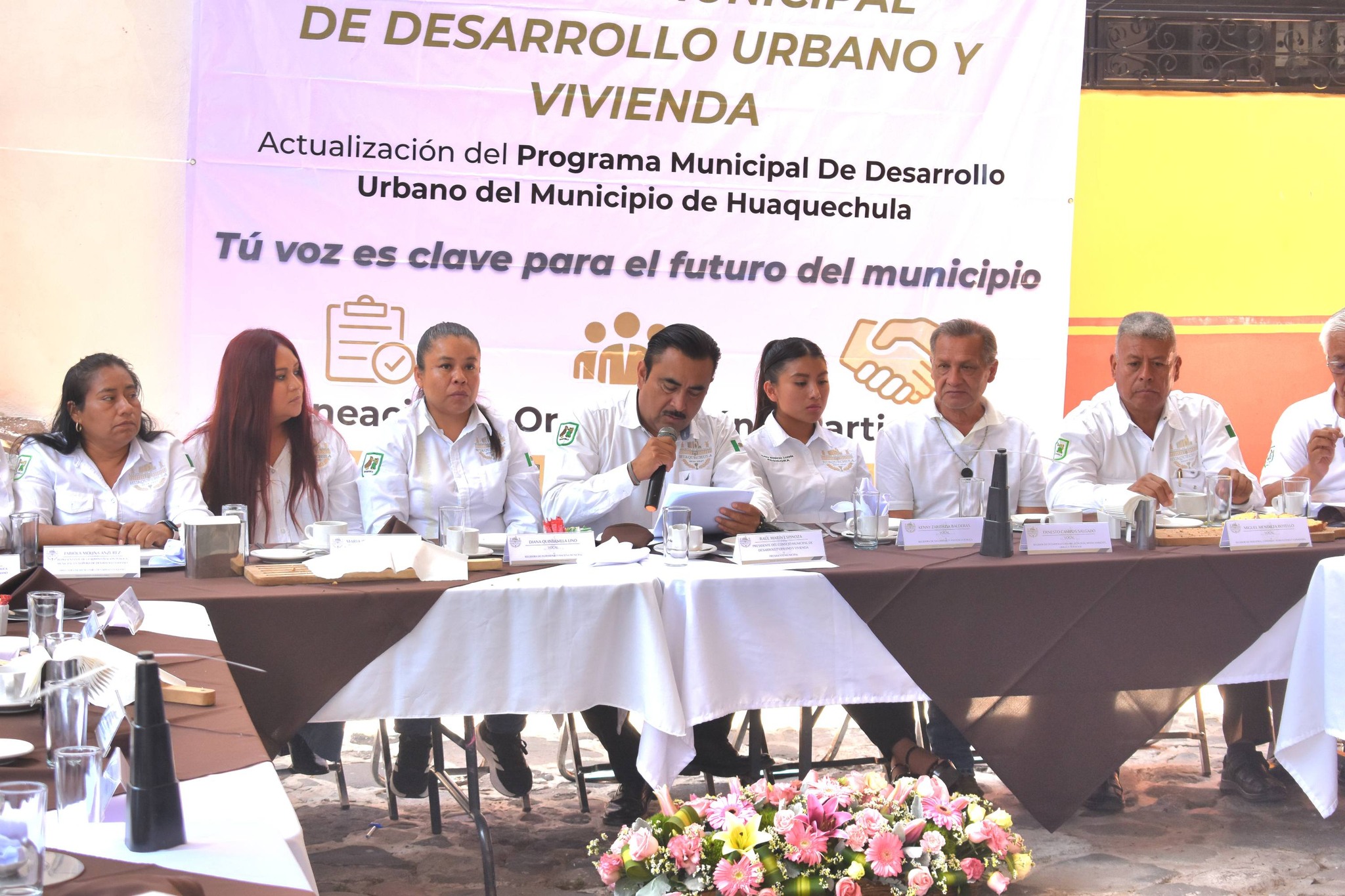 Instalación del Consejo de Desarrollo Urbano y Vivienda en Huaquechula con autoridades municipales
