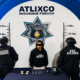 Policía de Atlixco presenta a detenido por delitos contra la salud junto a sustancias aseguradas.
