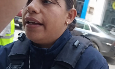 Elemento de policía municipal de Atlixco durante presunto incidente reportado por ciudadanos