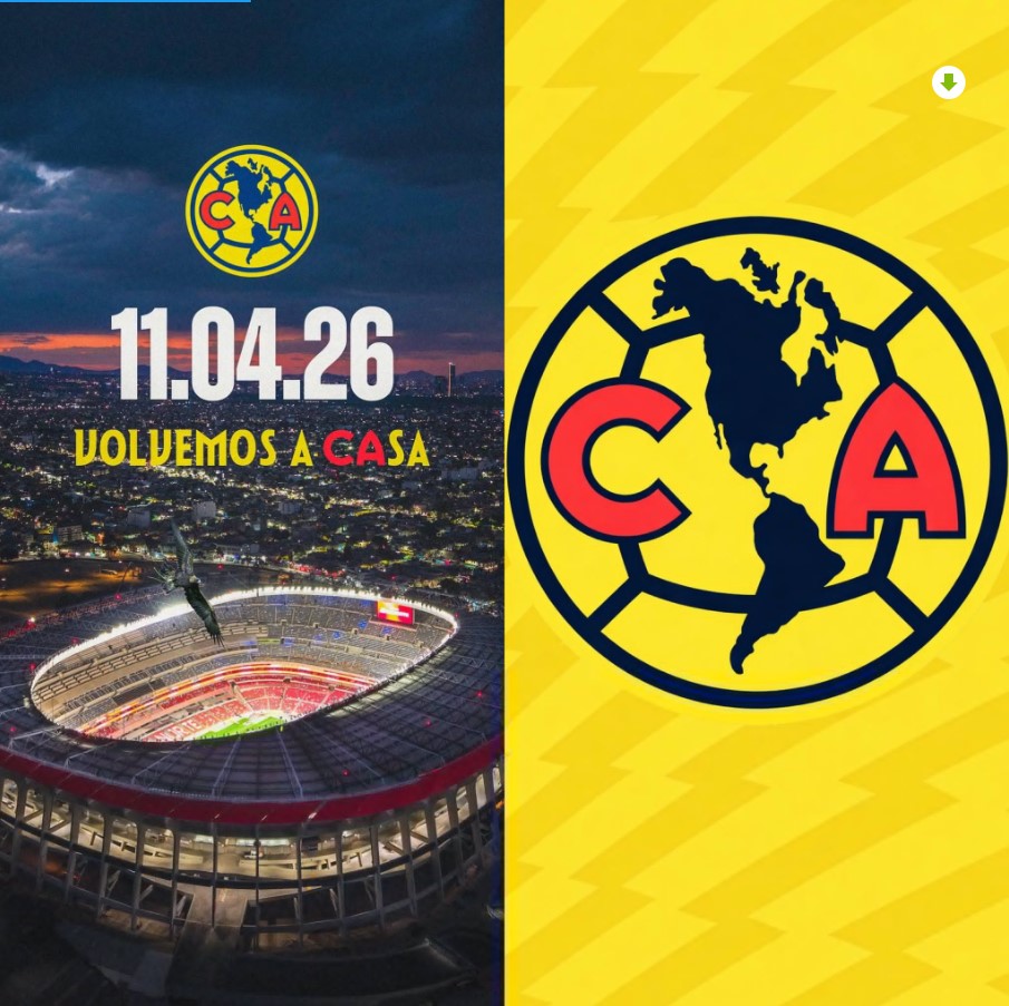 Imagen del Estadio Azteca con anuncio del regreso del Club América para enfrentar a Cruz Azul