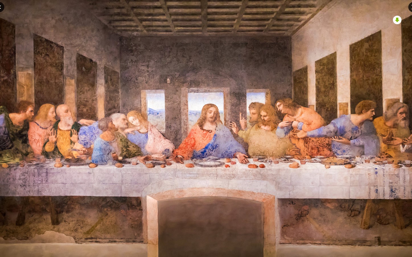 Pintura de la Última Cena de Jesús con sus discípulos durante el Jueves Santo