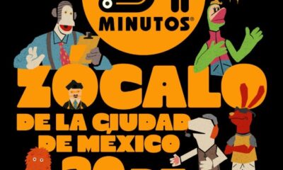 Cartel promocional de 31 Minutos en el Zócalo de la Ciudad de México