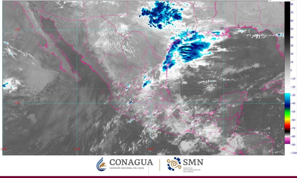 Imagen satelital muestra nubosidad y lluvias en Puebla con tormentas en Atlixco