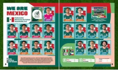 Páginas del álbum Panini Mundial 2026 con jugadores de la Selección Mexicana