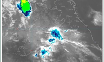 Imagen satelital muestra lluvias y tormentas eléctricas en el centro de México con afectaciones en Puebla y Atlixco.