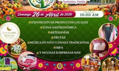Cartel de la Feria de la Pera 2026 en Tochimilco con actividades culturales y gastronómicas