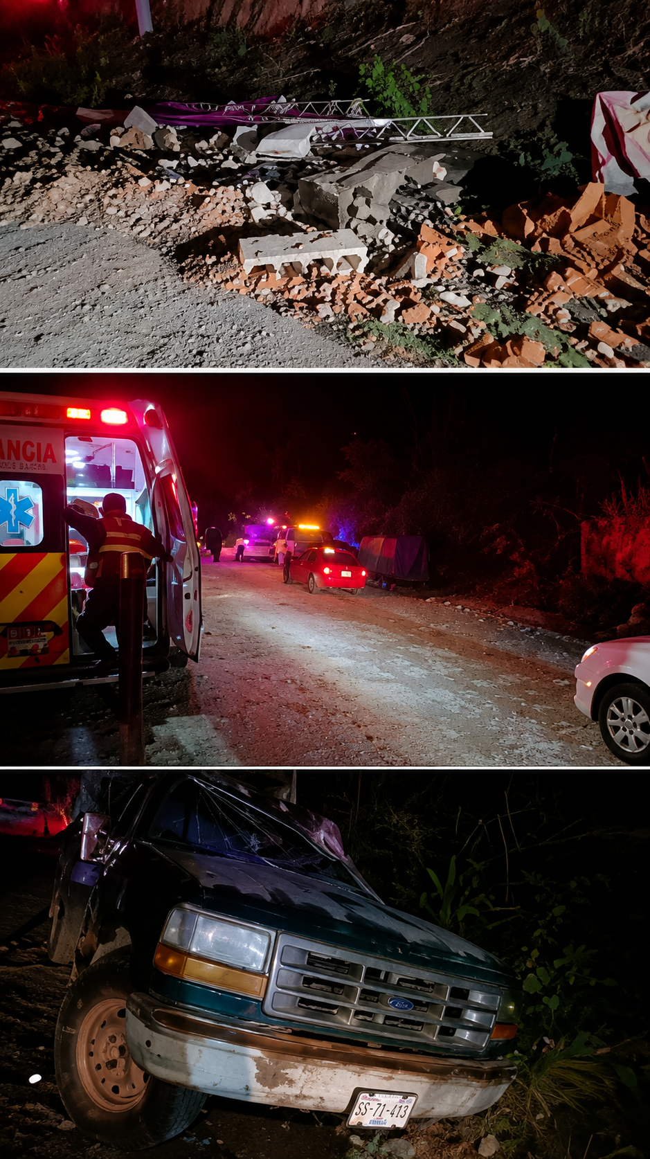 Accidente de torton en la carretera federal Puebla–Atlixco dejando vehículos dañados y personas lesionadas en Los Molinos.