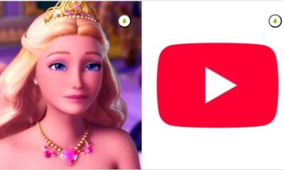 Imagen promocional de Barbie junto al logotipo de YouTube por la liberación gratuita de películas de Barbie en la plataforma.