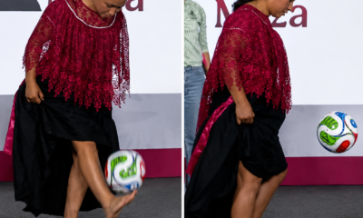 Yolett Cervantes participa en dinámica relacionada con la entrega de boletos para el Mundial 2026.