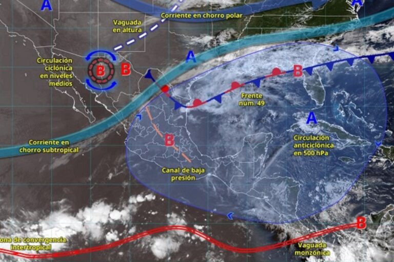 Mapa meteorológico con pronóstico de calor, lluvias y vientos para Puebla y Atlixco