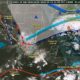 Mapa meteorológico mostrando lluvias y tormentas sobre Puebla y Atlixco