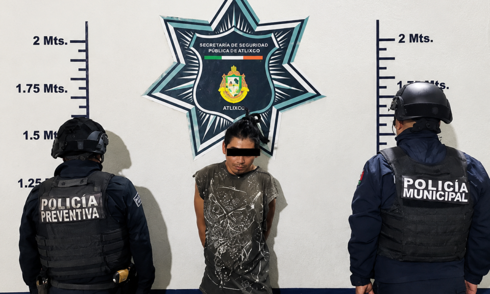 Detención de un hombre por presuntos delitos contra la salud en Atlixco durante operativo de vigilancia.