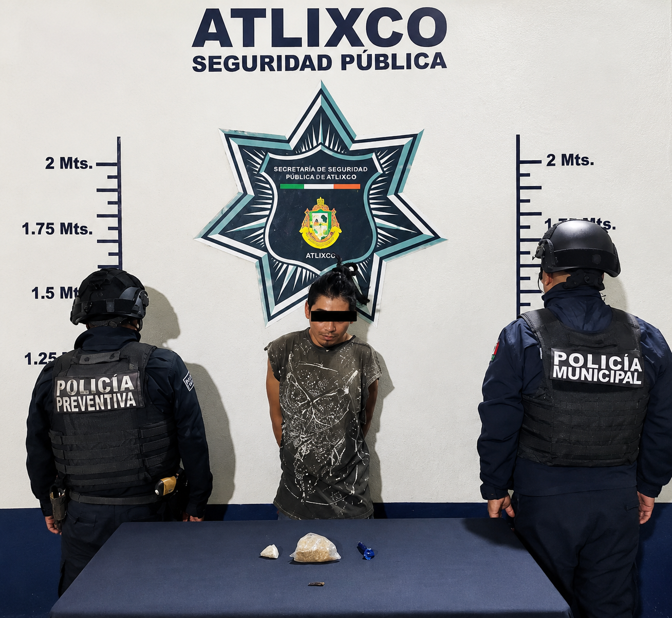 Detención de un hombre por presuntos delitos contra la salud en Atlixco durante operativo de vigilancia.
