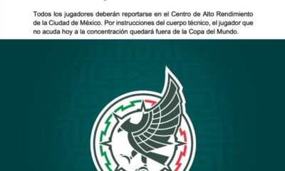 Comunicado oficial de la Selección Mexicana sobre concentración rumbo al Mundial 2026